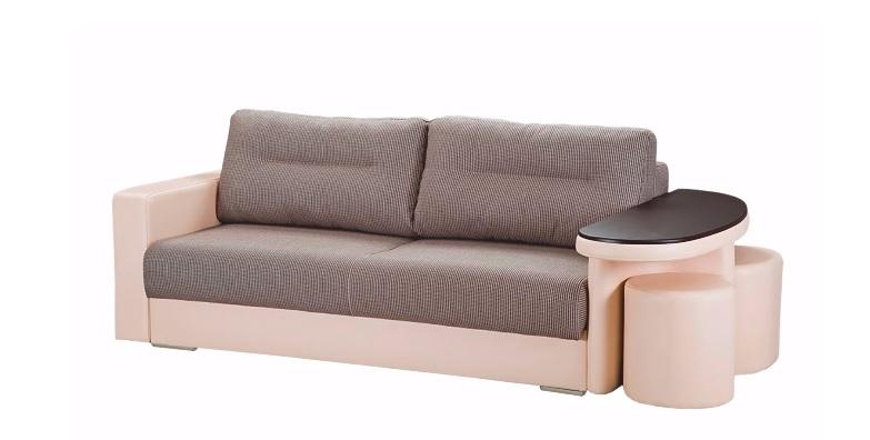 диван со встроенным столиком и пуфами Хилтон
